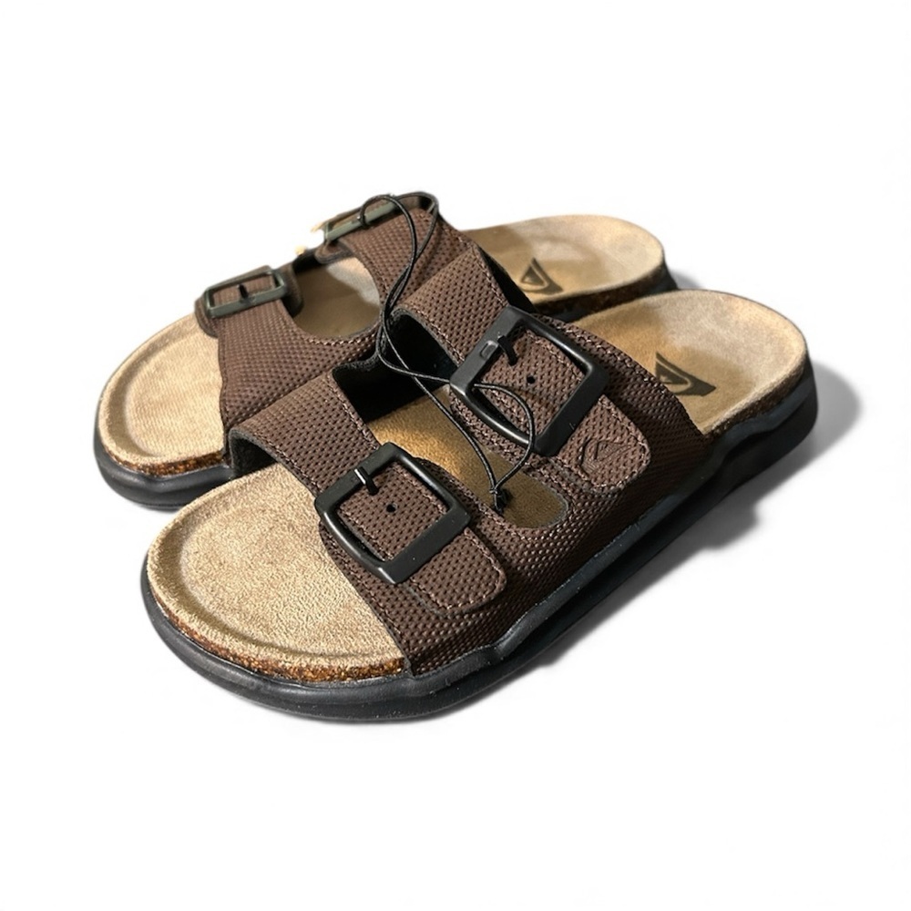 Quicksilver Embark Deck brown double buckle sandals sz 12 nwt,1A